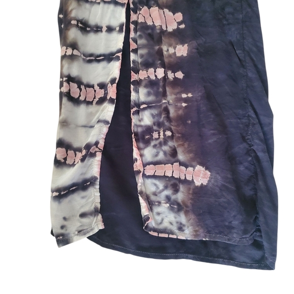 YOUNG FABULOUS & BROKE Grey Pink Tie Dye Side Split Wide-Leg Pants Women's SZ L‎ - Picture 7 of 11